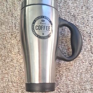 Stainless Steel Travel Mug - Silver and Black